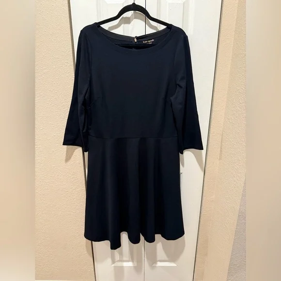 Kate Spade New York Boat Neck Ponte 3/4 Sleeves Black Dress Office Classic ,XL - Picture 8 of 8
